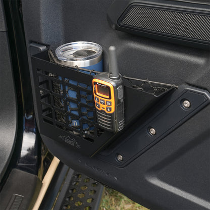 IAG Front Door Bin Black Steel Molle 2021+ Ford Bronco - Passenger Side Lifestyle
