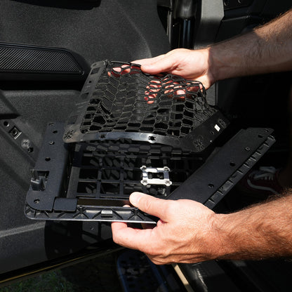 IAG Front Black Steel MOLLE Door Bin For 2021+ Ford Bronco