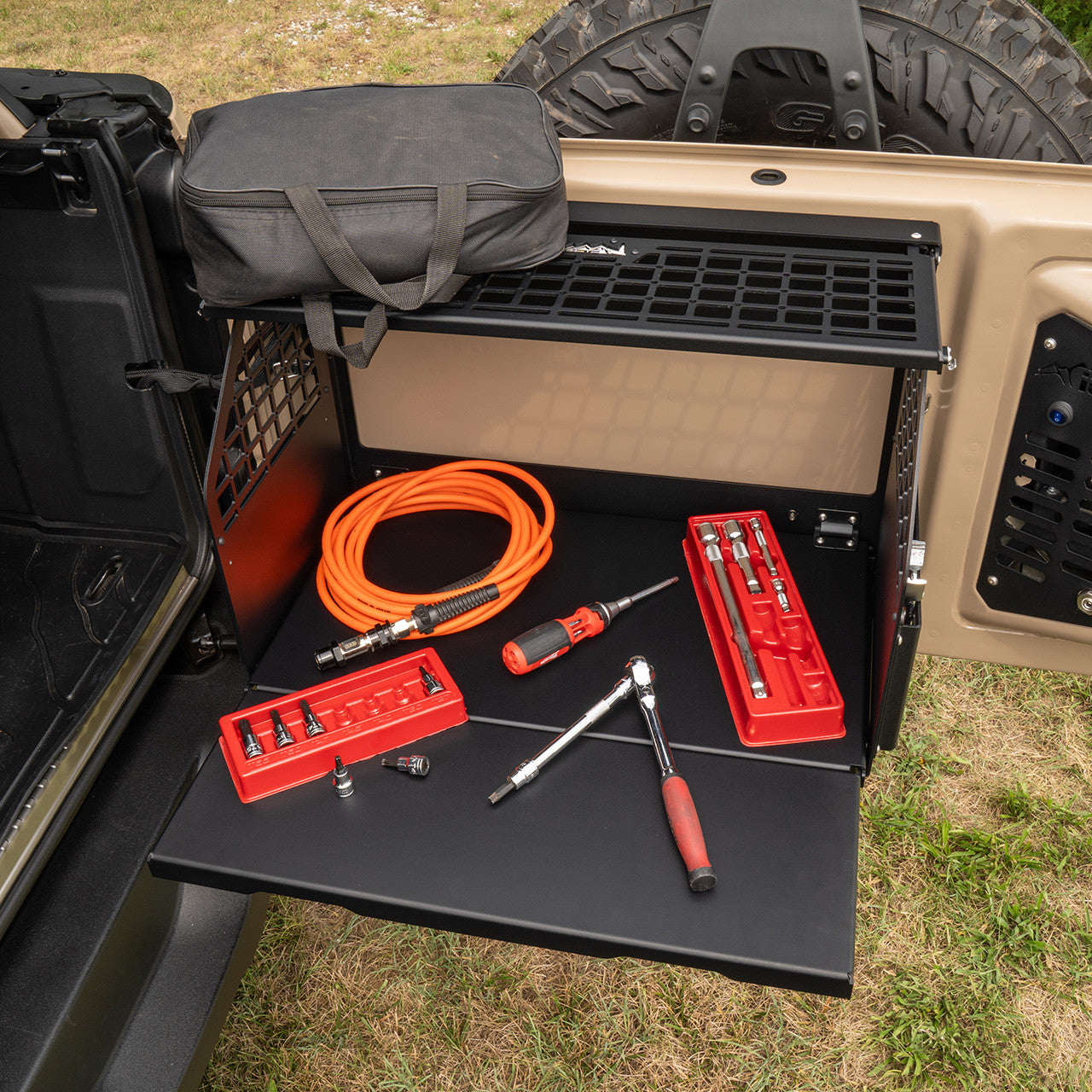 IAG Off-Road Multilevel Tailgate Table for 2021+ Ford Bronco - Installed 1