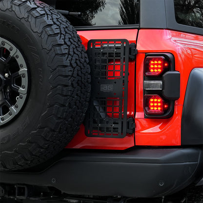 IAG Off-Road Tailgate MOLLE Panel For 2021+ Bronco with IAG X-Brace® - Installed Close-up 1