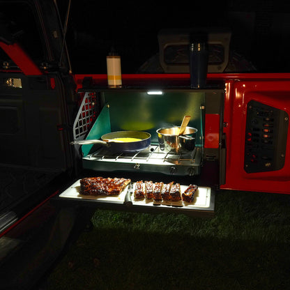 IAG Multilevel Tailgate Table with Cutting Board for 2021+ Ford Bronco - Optional Light 