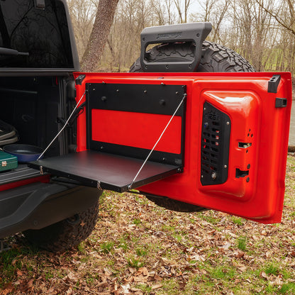 IAG Off-Road Base Camp Tailgate Table For 2021+ Ford Bronco - Installed and Open
