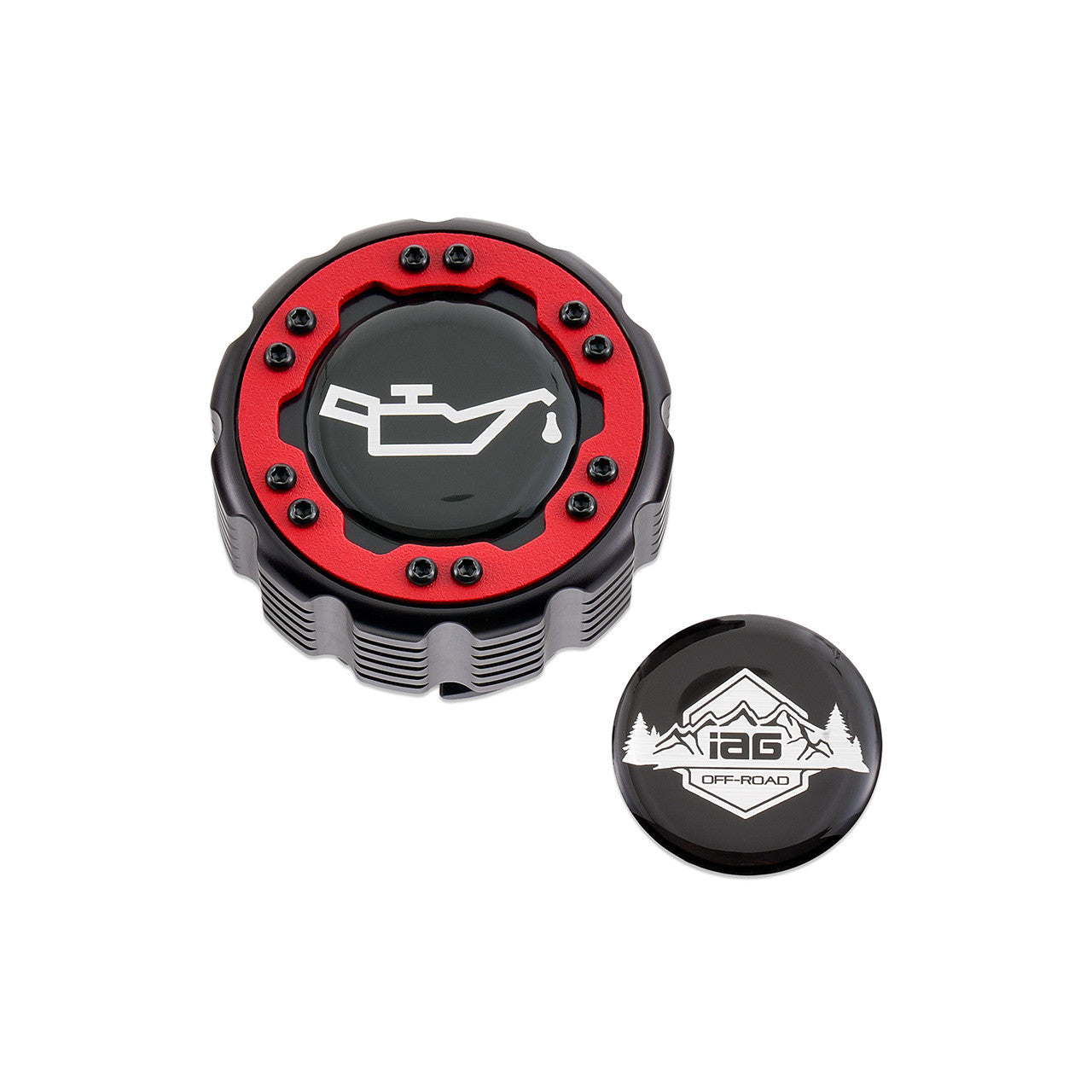 IAG Off-Road Beadlock Oil Cap For 2021+ Ford Bronco, 15+ F-150, 19+ Ranger - Red