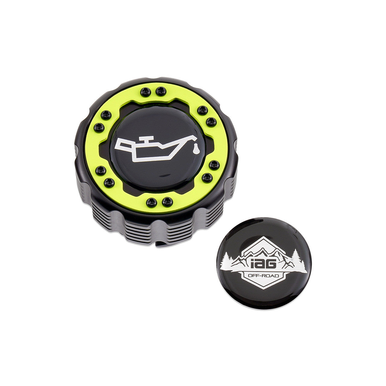 IAG Off-Road Beadlock Oil Cap For 2021+ Ford Bronco, 15+ F-150, 19+ Ranger - Neon Yellow