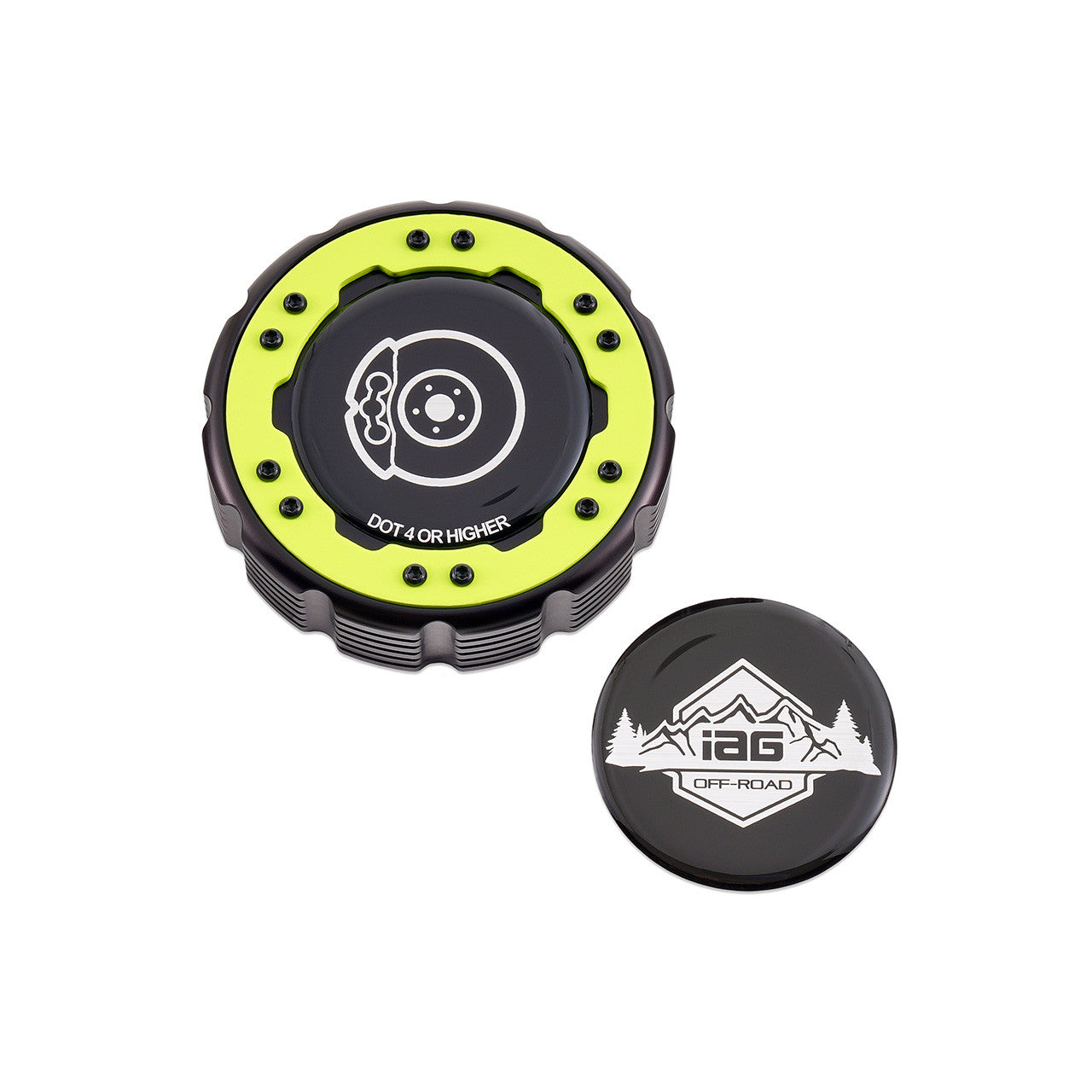 IAG-Off-Road Beadlock Brake Master Cylinder Cap For 2021+ Ford Bronco, 19+ Ranger - Neon Yellow Cap