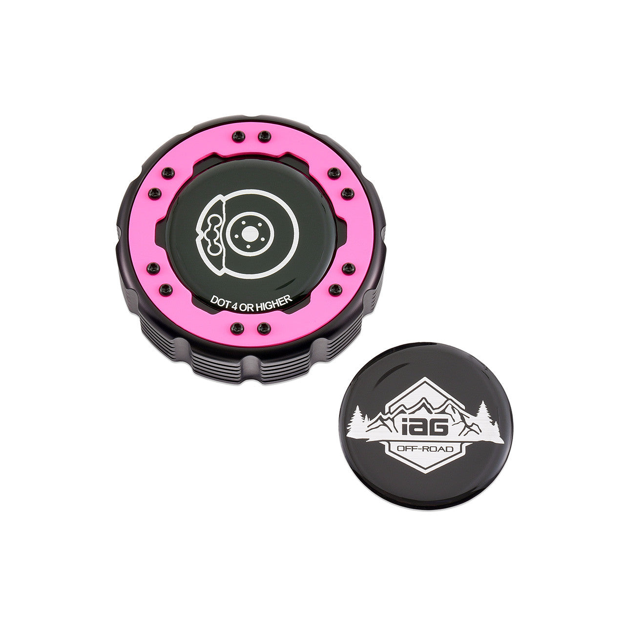 IAG-Off-Road Beadlock Brake Master Cylinder Cap For 2021+ Ford Bronco, 19+ Ranger - Pink Cap