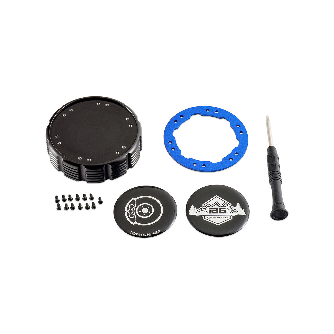 IAG-Off-Road Beadlock Brake Master Cylinder Cap For 2021+ Ford Bronco, 19+ Ranger - Product Contents Layout