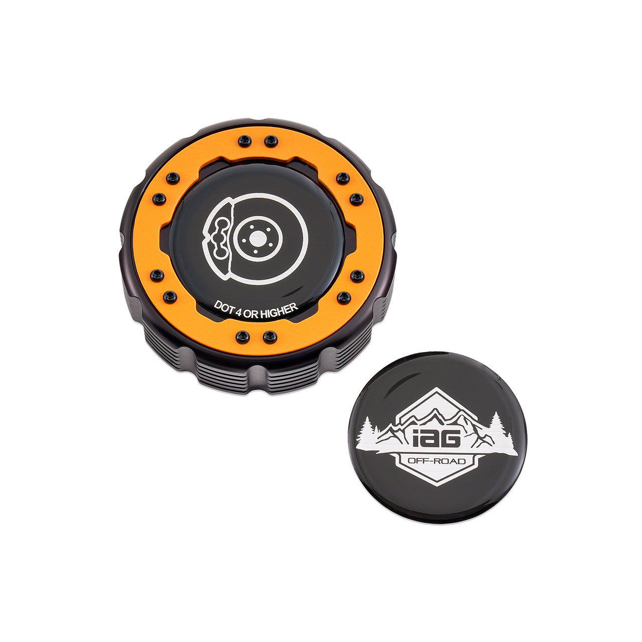 IAG-Off-Road Beadlock Brake Master Cylinder Cap For 2021+ Ford Bronco, 19+ Ranger - Orange Cap