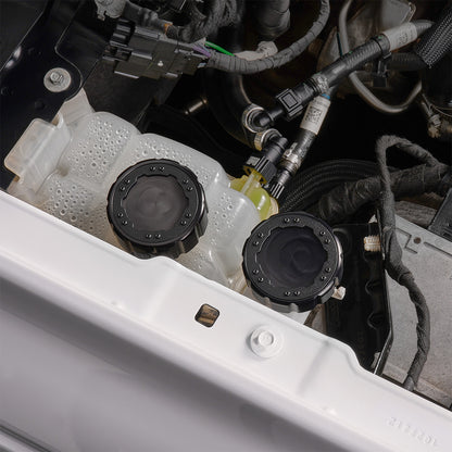 IAG Off-Road Beadlock Coolant Cap For 2021+ Ford Bronco, 15+ F-150, 19+ Ranger - Black Installed without Emblems