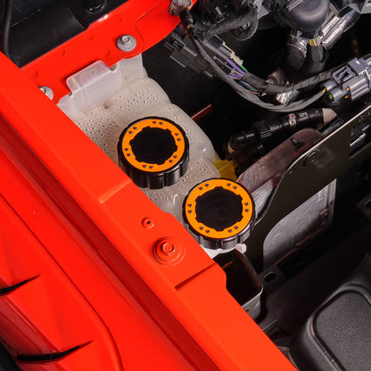 IAG Off-Road Beadlock Coolant Cap For 2021+ Ford Bronco, 15+ F-150, 19+ Ranger - Ornage Installed without Emblems