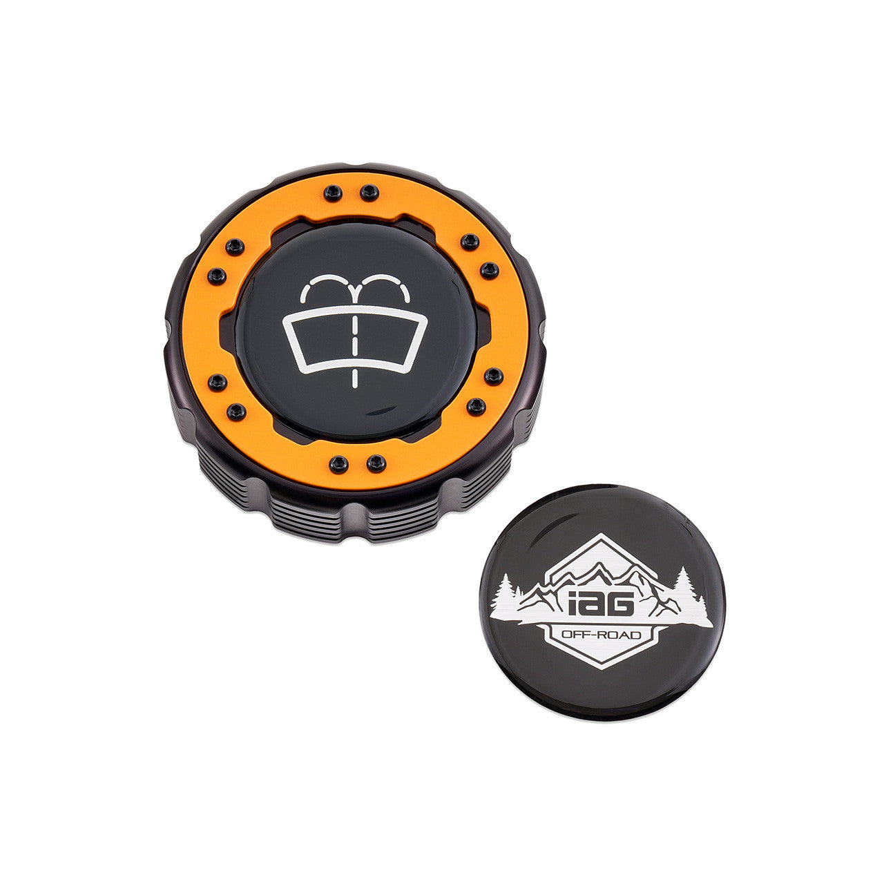 IAG Off-Road Beadlock Washer Fluid Cap For 2021+ Ford Bronco, 24+ Ranger - Orange