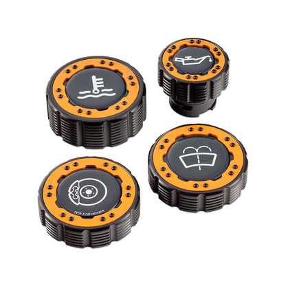 IAG Off-Road Beadlock Cap Kit for 2021+ Ford Bronco, 2024+ Ranger, 22+ Maverick - Orange with Emblem