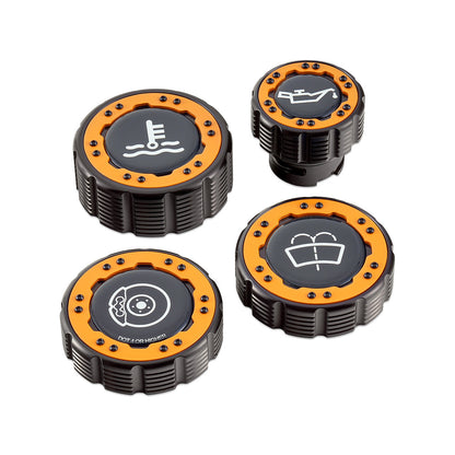 IAG Off-Road Beadlock Cap Kit for 2021+ Ford Bronco, 2024+ Ranger, 22+ Maverick - Orange with Emblem