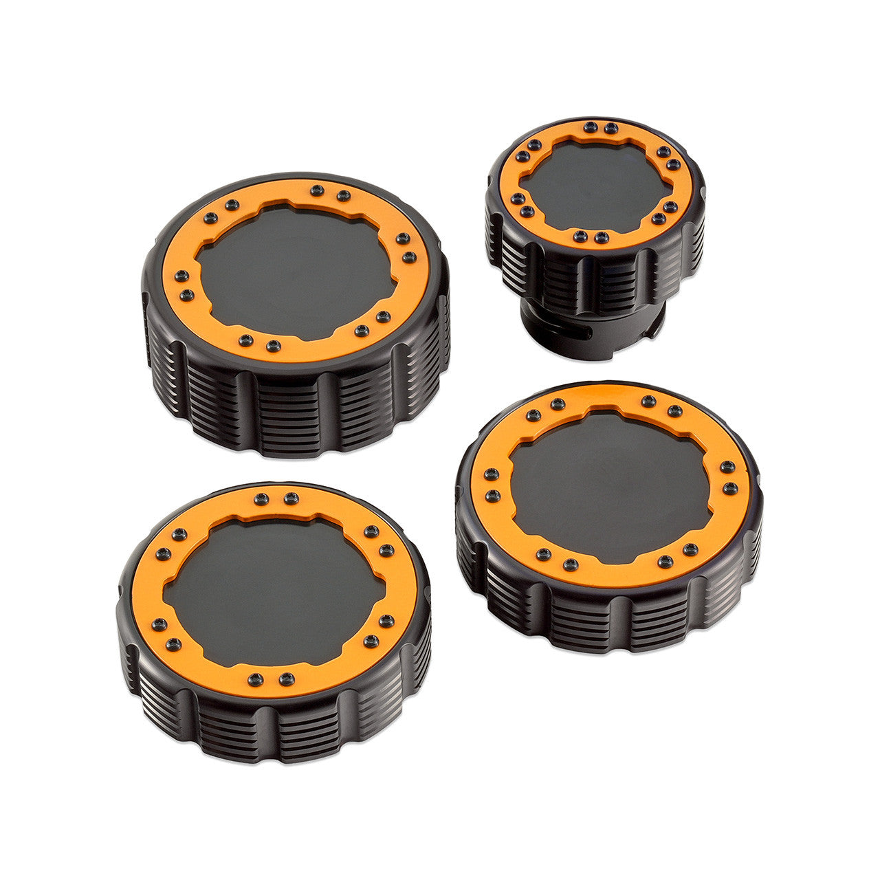 IAG Off-Road Beadlock Cap Kit for 2021+ Ford Bronco, 2024+ Ranger, 22+ Maverick - Orange without Emblem