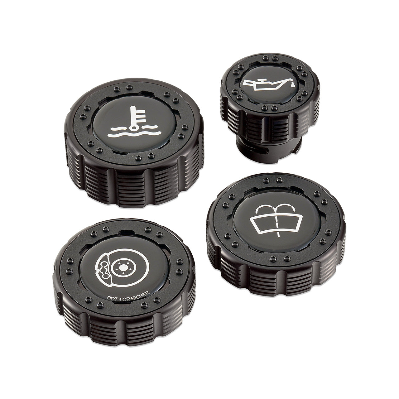 IAG Off-Road Beadlock Cap Kit for 2021+ Ford Bronco, 2024+ Ranger, 22+ Maverick - Black with Emblem