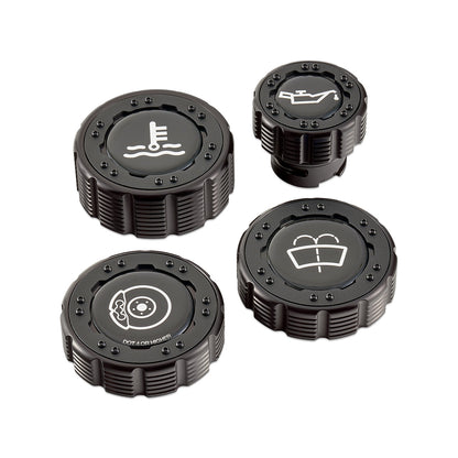 IAG Off-Road Beadlock Cap Kit for 2021+ Ford Bronco, 2024+ Ranger, 22+ Maverick - Black with Emblem