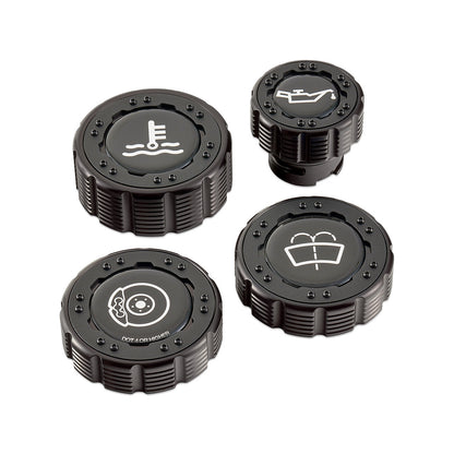 IAG Off-Road Beadlock Cap Kit for 2021+ Ford Bronco, 2024+ Ranger, 22+ Maverick - Black with Emblem