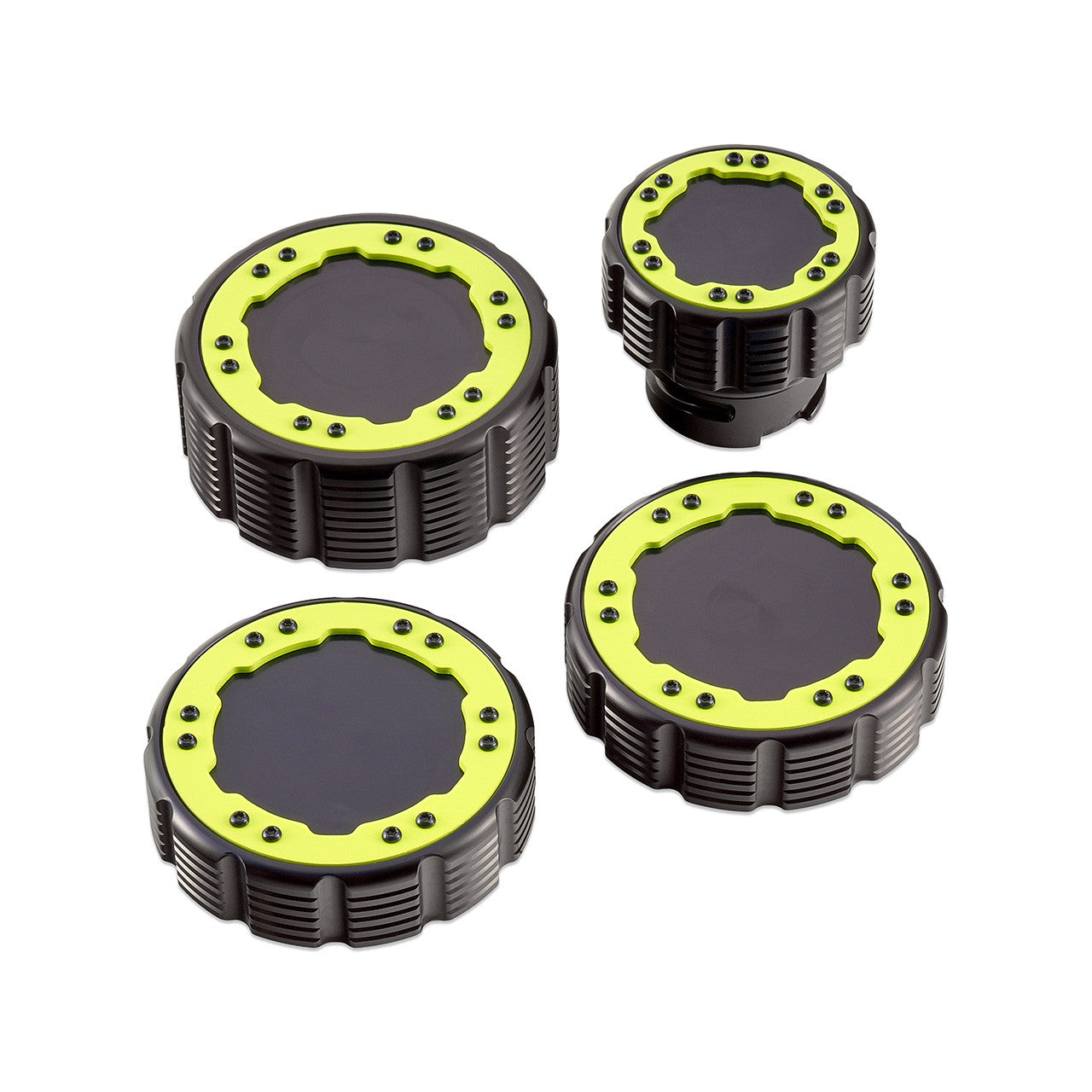IAG Off-Road Beadlock Cap Kit for 2021+ Ford Bronco, 2024+ Ranger, 22+ Maverick - Neon Yellow without Emblem