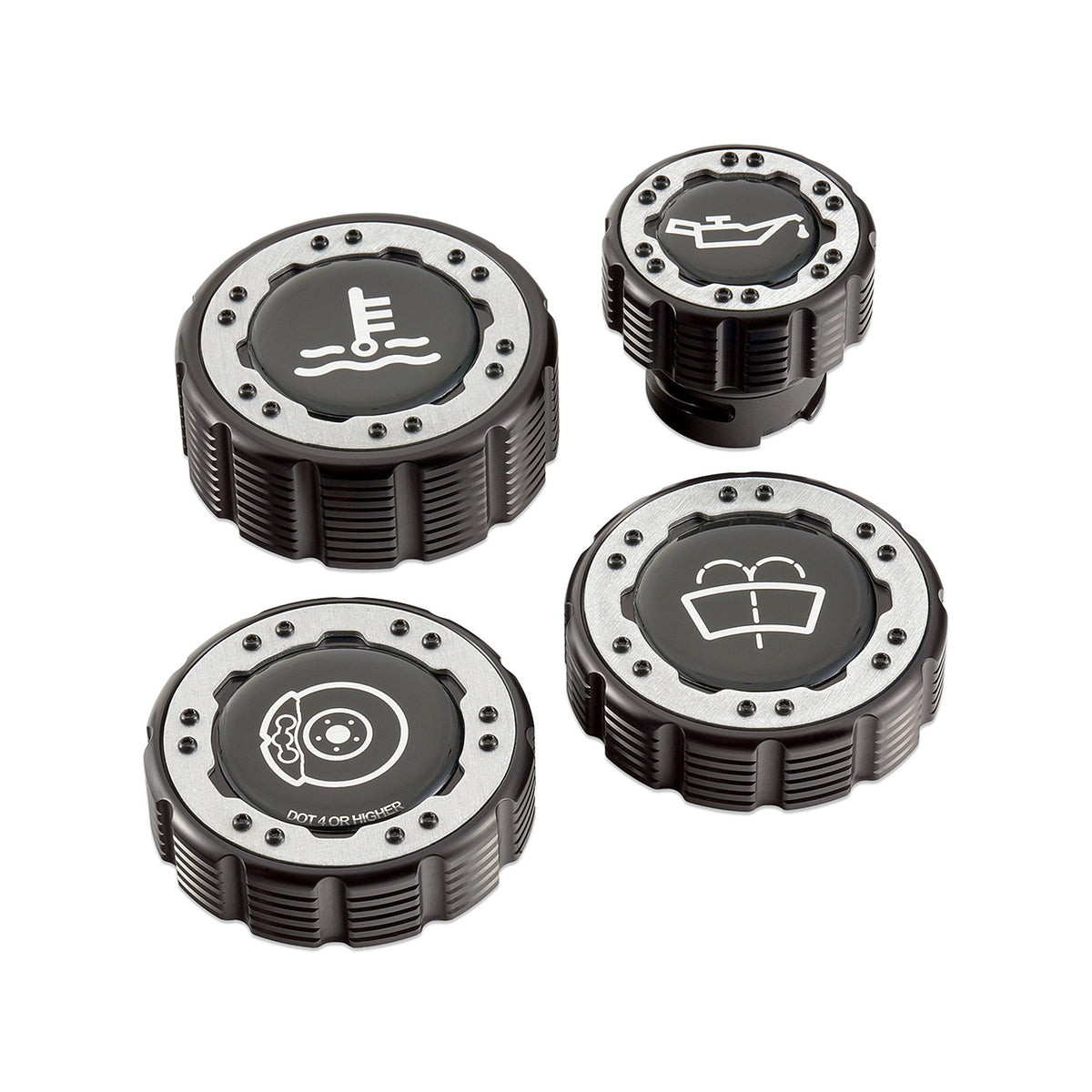 IAG Off-Road Beadlock Cap Kit for 2021+ Ford Bronco, 2024+ Ranger, 22+ Maverick - Aluminum with Emblem