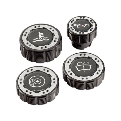 IAG Off-Road Beadlock Cap Kit for 2021+ Ford Bronco, 2024+ Ranger, 22+ Maverick - Aluminum with Emblem