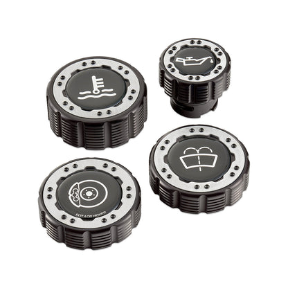 IAG Off-Road Beadlock Cap Kit for 2021+ Ford Bronco, 2024+ Ranger, 22+ Maverick - Aluminum with Emblem