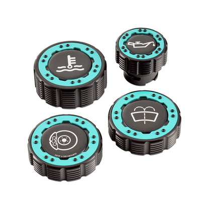 IAG Off-Road Beadlock Cap Kit for 2021+ Ford Bronco, 2024+ Ranger, 22+ Maverick - Teal with Emblem