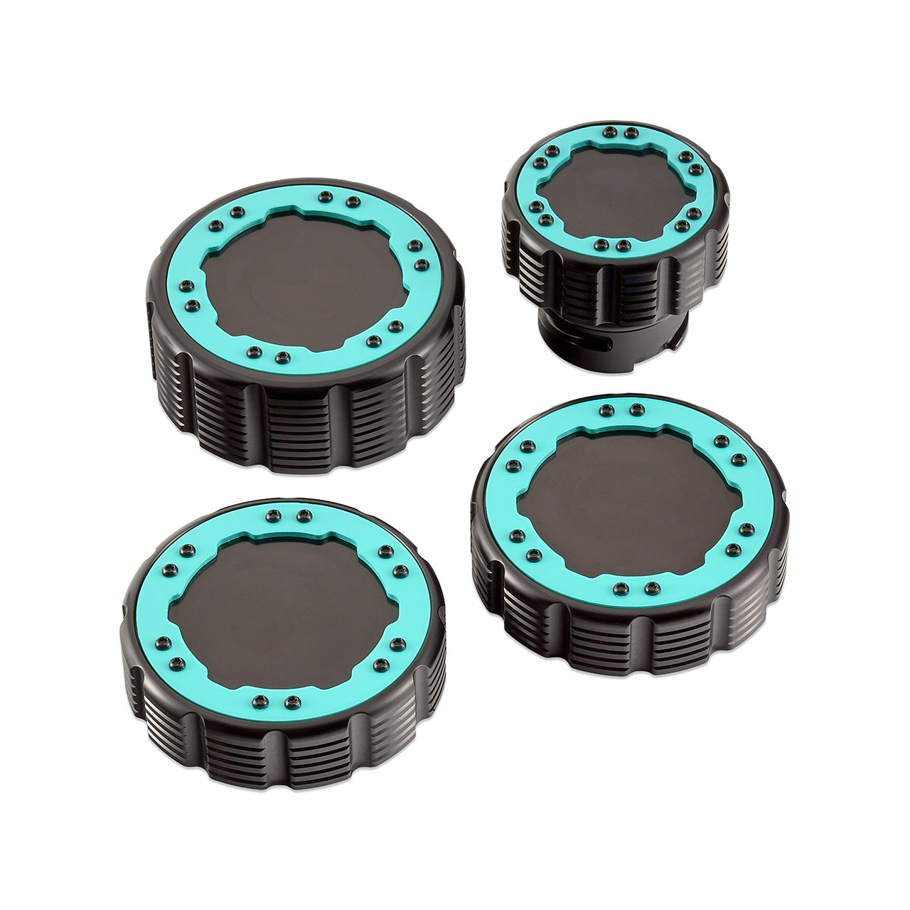 IAG Off-Road Beadlock Cap Kit for 2021+ Ford Bronco, 2024+ Ranger, 22+ Maverick - Teal without Emblem