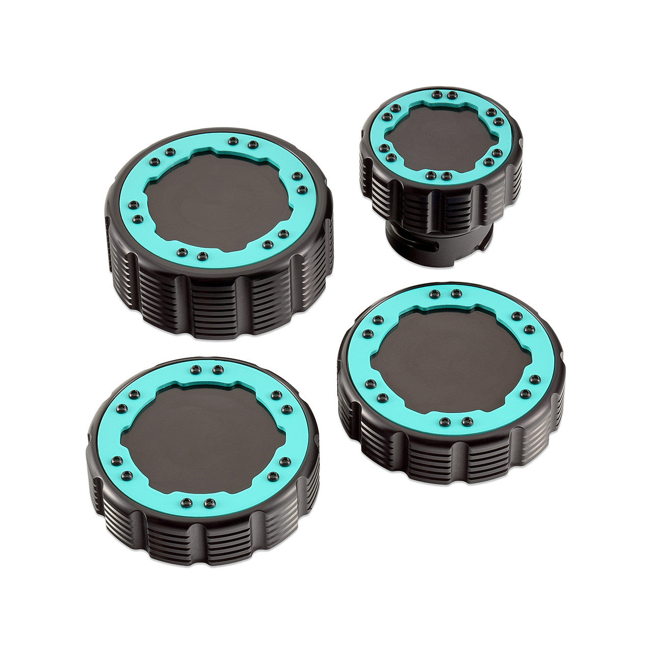IAG Off-Road Beadlock Cap Kit for 2021+ Ford Bronco, 2024+ Ranger, 22+ Maverick - Teal without Emblem