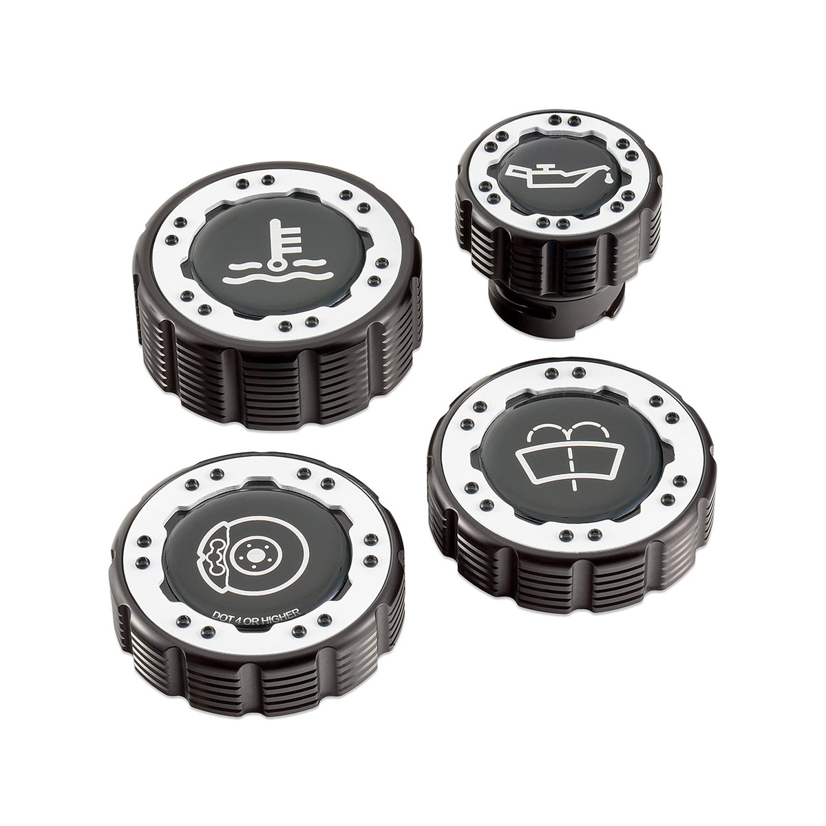IAG Off-Road Beadlock Cap Kit for 2021+ Ford Bronco, 2024+ Ranger, 22+ Maverick - White with Emblem