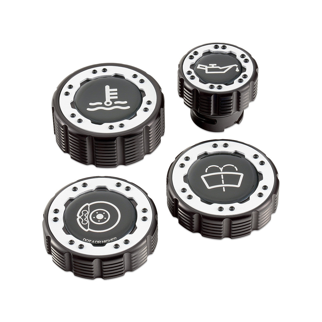 IAG Off-Road Beadlock Cap Kit for 2021+ Ford Bronco, 2024+ Ranger, 22+ Maverick - White with Emblem