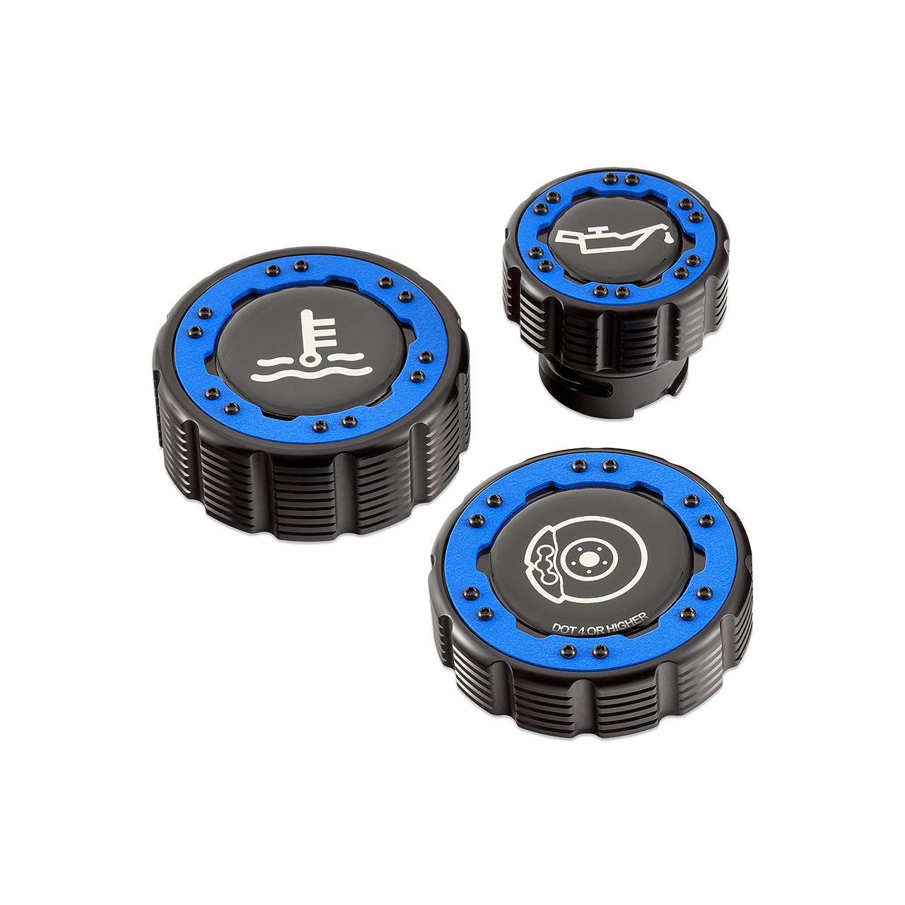 IAG-ACC-F1097BKBL - IAG Beadlock Cap Kit for 15+ Ford F-150 & 17+ F-150 Raptor - Blue with Emblem