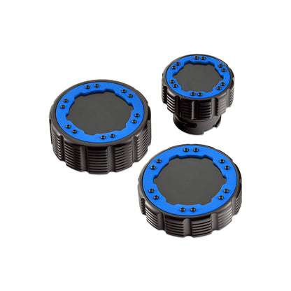 IAG-ACC-F1097BKBL - IAG Beadlock Cap Kit for 15+ Ford F-150 & 17+ F-150 Raptor - Blue no Emblem