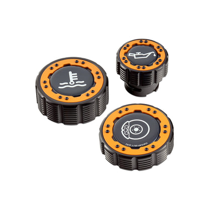 IAG-ACC-F1097BKOR - IAG Beadlock Cap Kit 15+ Ford F-150 & 17+ F-150 Raptor - Orange with Emblem