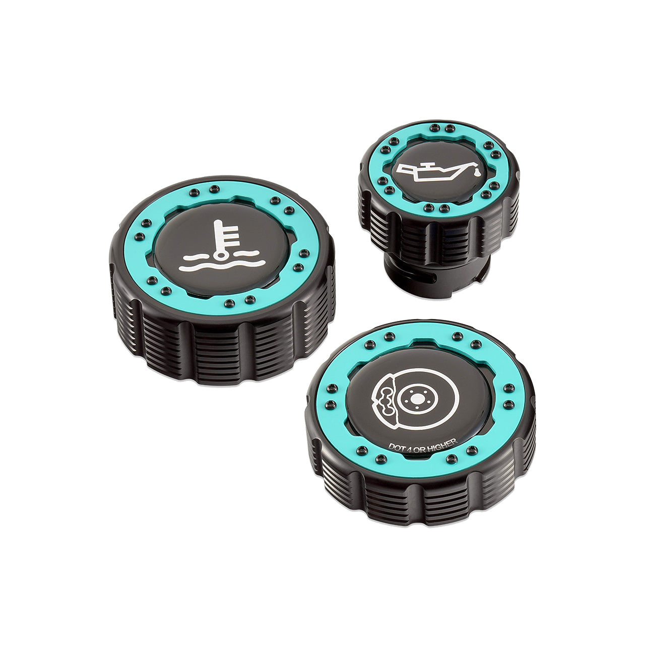 IAG-ACC-F1097BKGT - IAG Beadlock Cap Kit in Teal with Emblem - F-150
