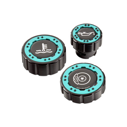 IAG-ACC-F1097BKGT - IAG Beadlock Cap Kit in Teal with Emblem - F-150
