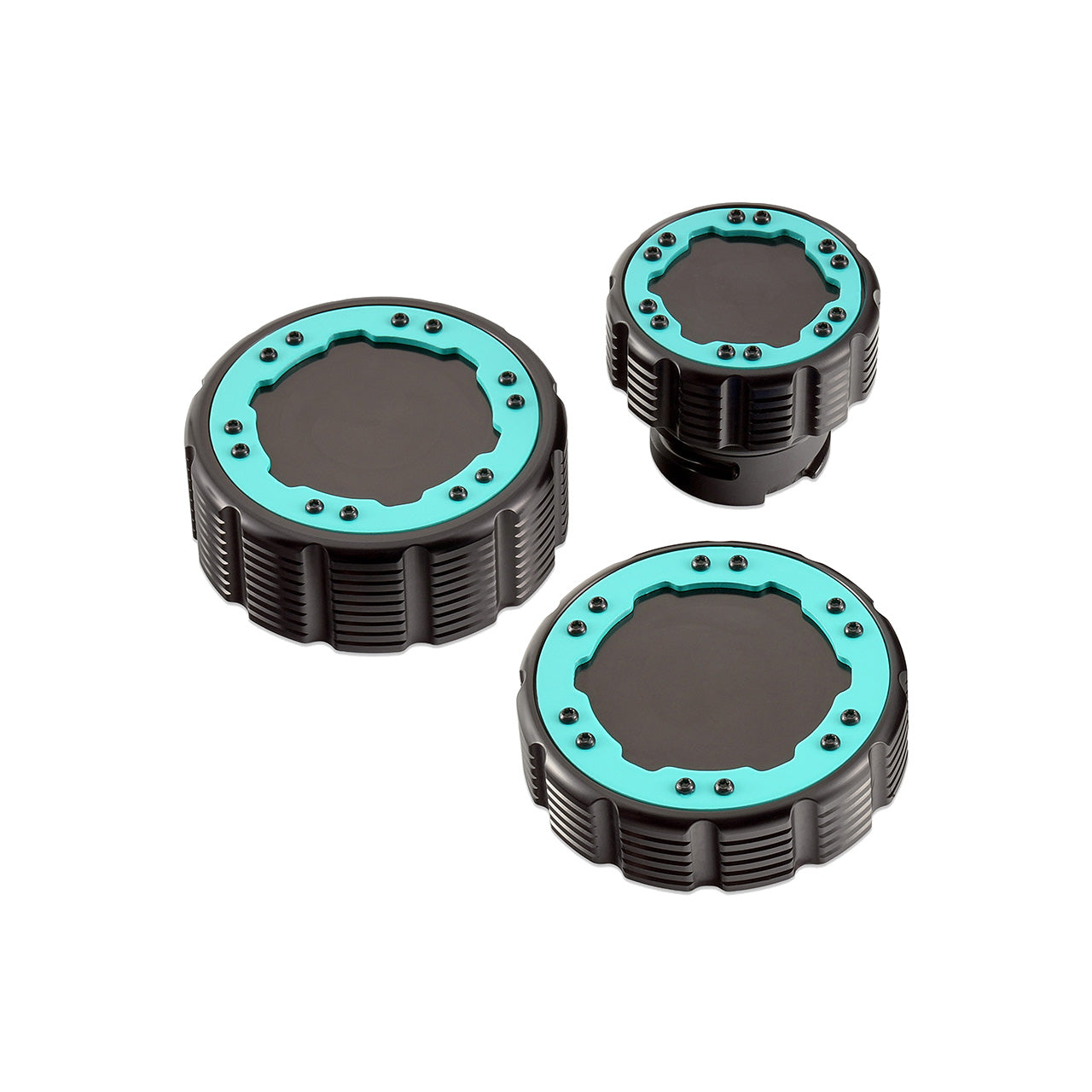 IAG-ACC-F1097BKGT - IAG Beadlock Cap Kit in Teal No Emblem - F-150