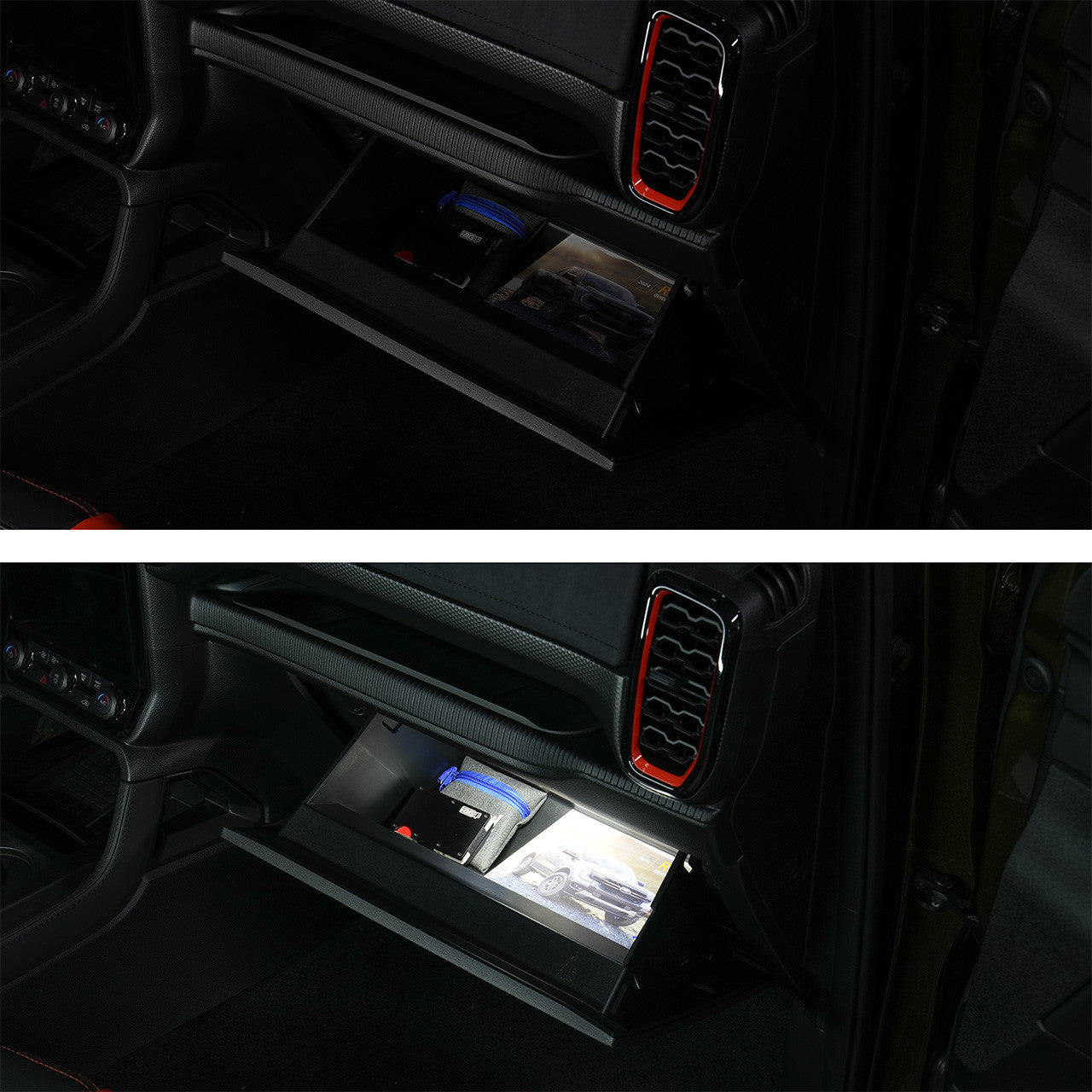 IAG Off-Road Glove Box Light For 2024+ Ford Ranger/Ranger Raptor - Comparison
