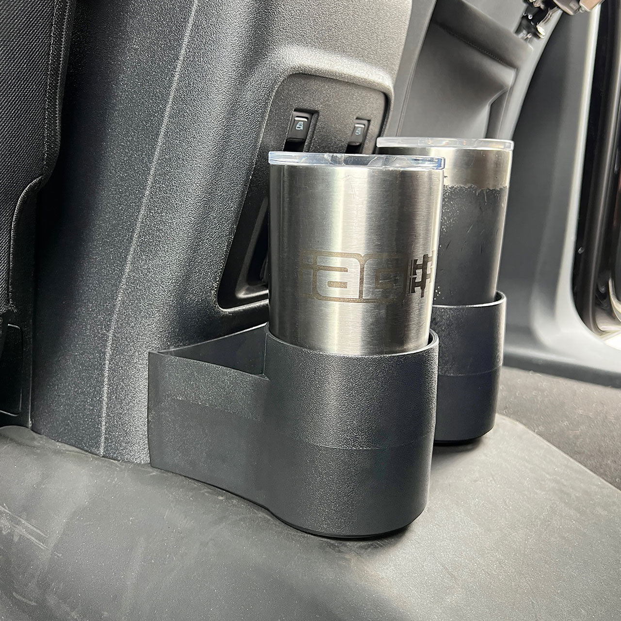IAG Removable Rear Dual Cup Holder for 2021-24 Ford Bronco - Shown with Cups