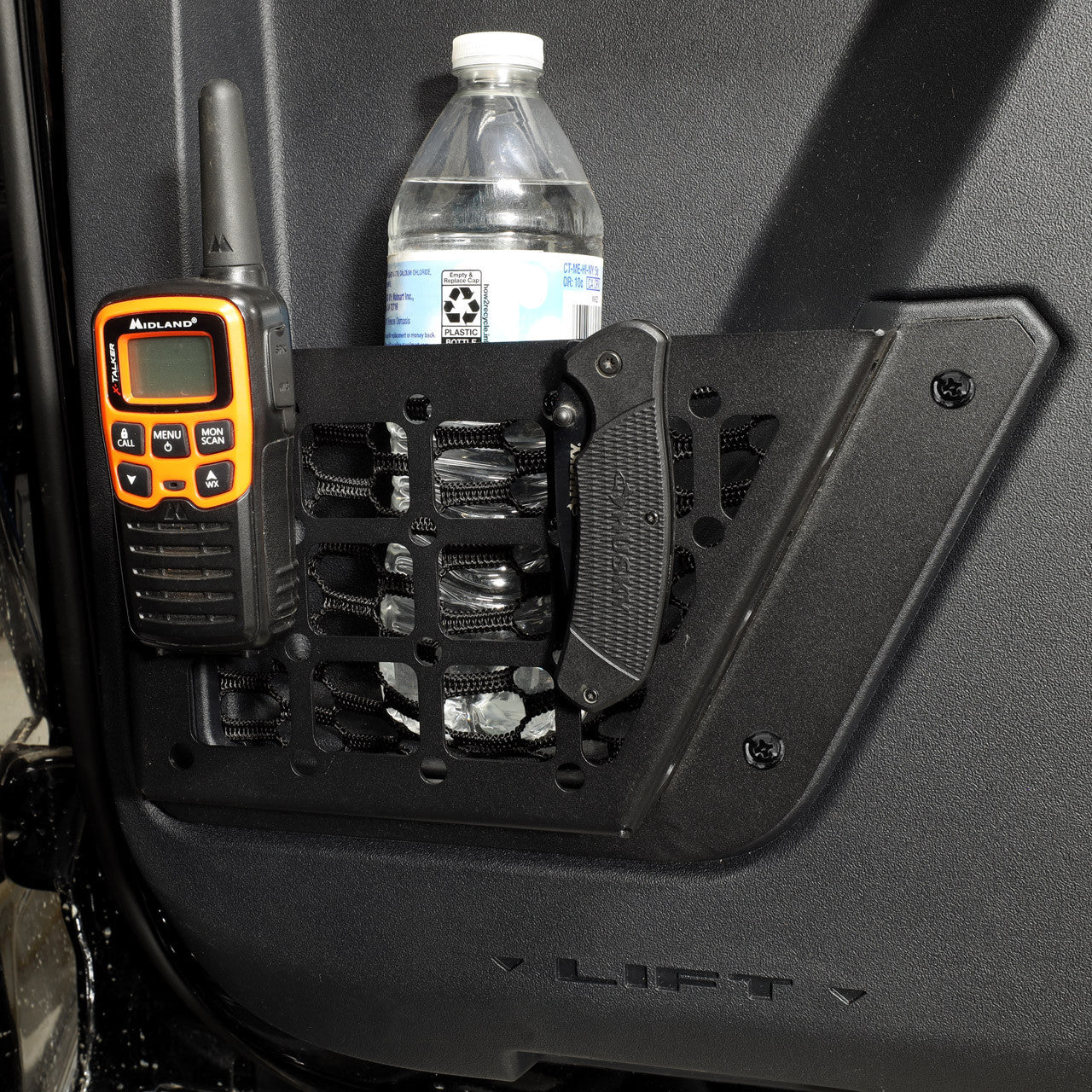 IAG I-Line Rear Door Bin Black Steel Molle for 2021+ Ford Bronco Four Door - installed 1