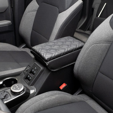 IAG I-Line Armrest Cover Black Leather Arrow Grid Pattern for 2021-24 Ford Bronco