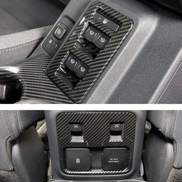 IAG I-Line 2pc Window Switch Panel Cover Kit Gloss Carbon for 2021-24 Ford Bronco