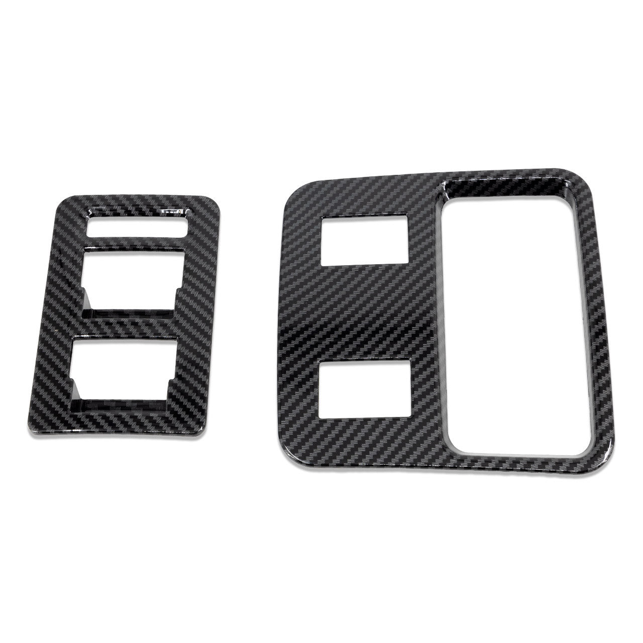 IAG I-Line 2pc Window Switch Panel Cover Kit Gloss Carbon for 2021-24 Ford Bronco - Product Layout