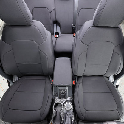IAG I-Line Seat Cover Set Black Neoprene 2021+ Ford Bronco Four Door - Front Covers Installed