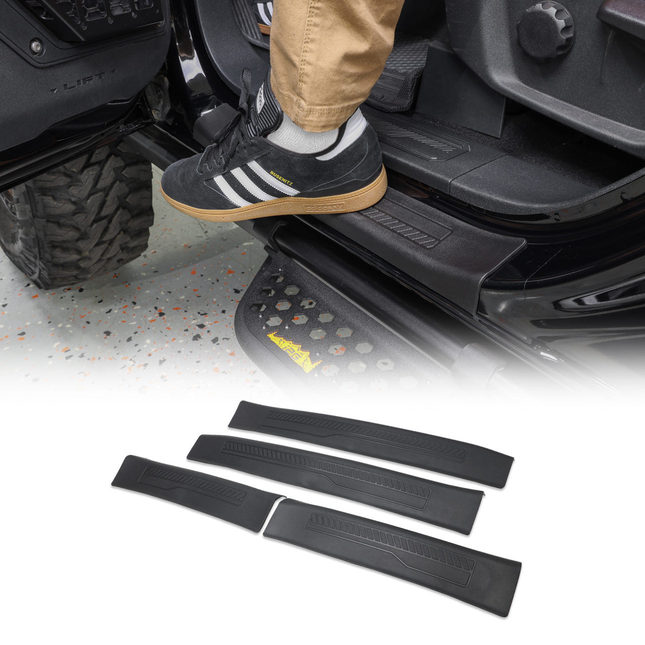 IAG I-Line TPE Door Sill Protector 4pc for 2021+ Ford Bronco Four Door