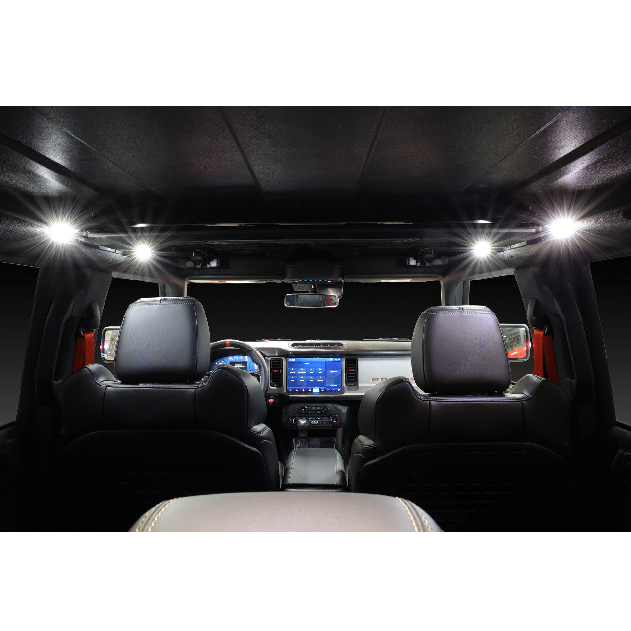 IAG 4pc Interior Led Dome Light Kit V2 With Harness For 2021+ Ford Bronco - Installed