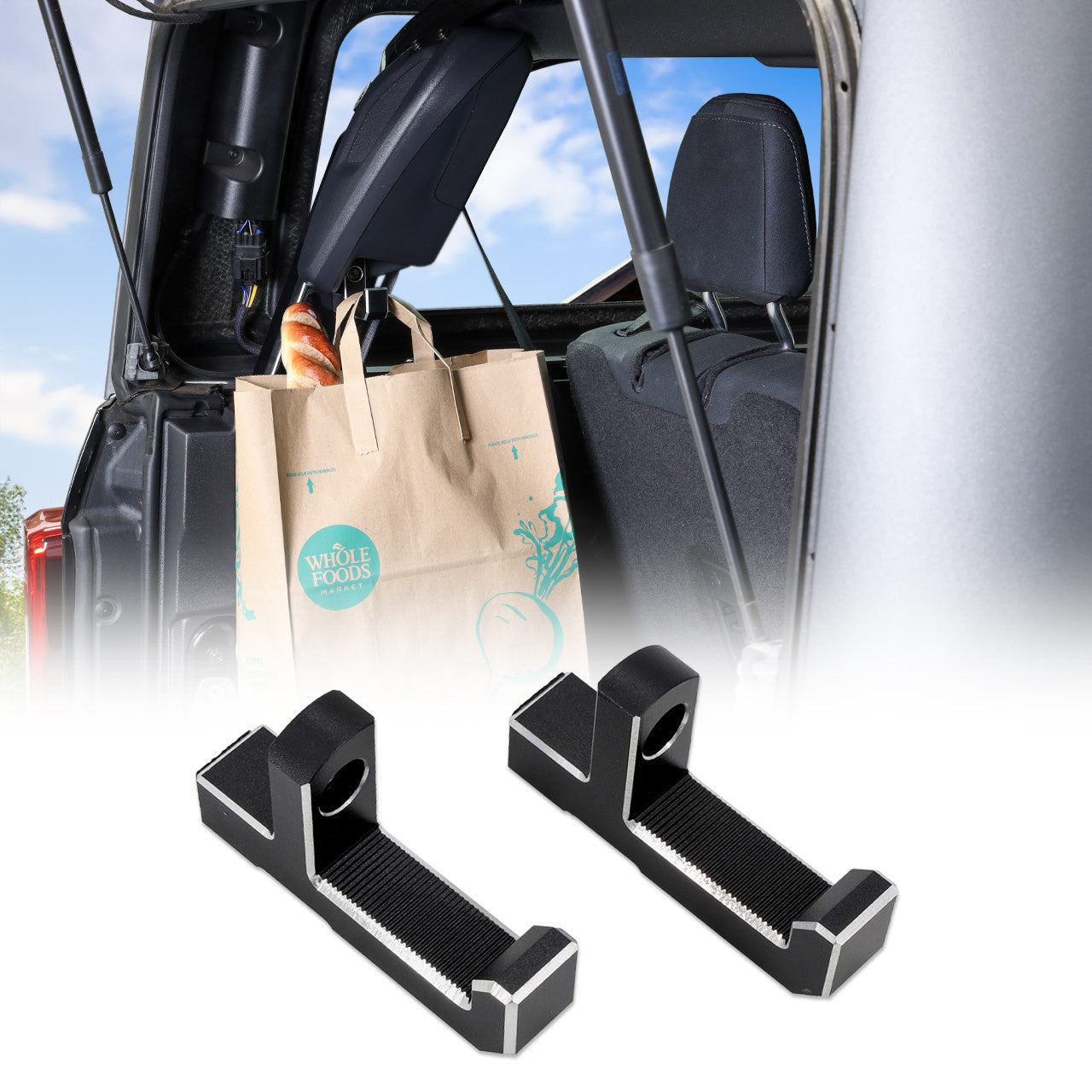 IAG l-Line Rear Trunk Hook for 2021 + Ford Bronco Two Door, T Shape 2 PCS