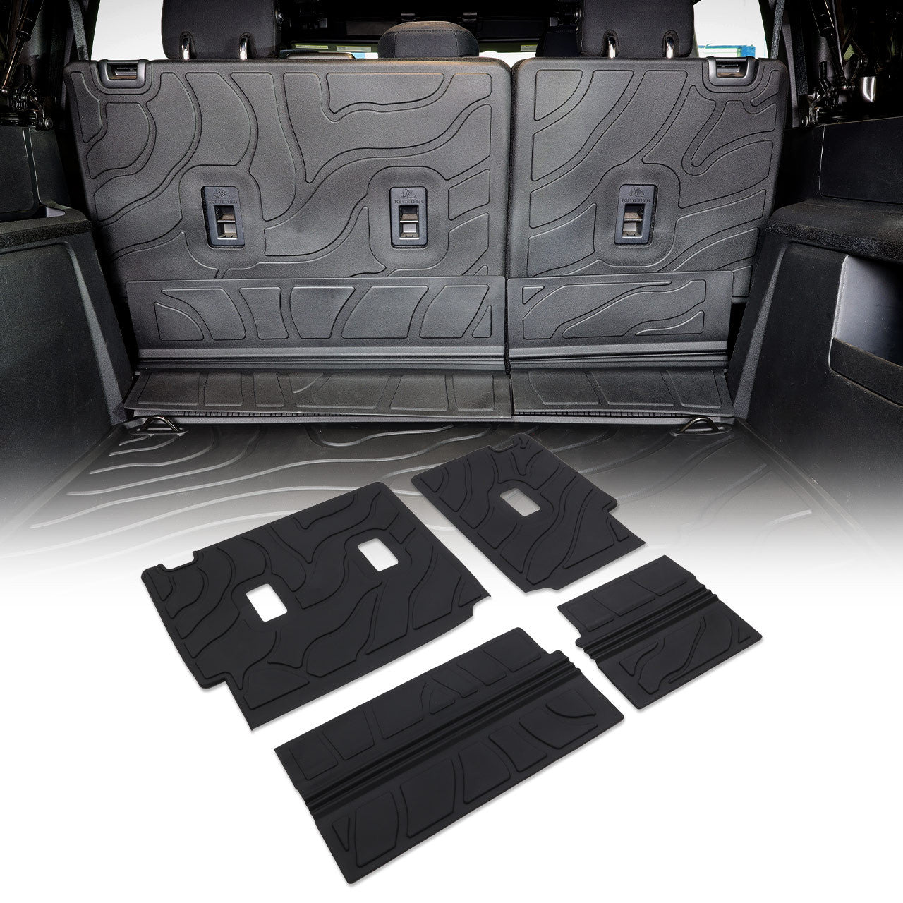IAG I-Line TPE Terrain Pattern Molded Rear Seat Protector Mat for 2021+ Ford Bronco Four Door