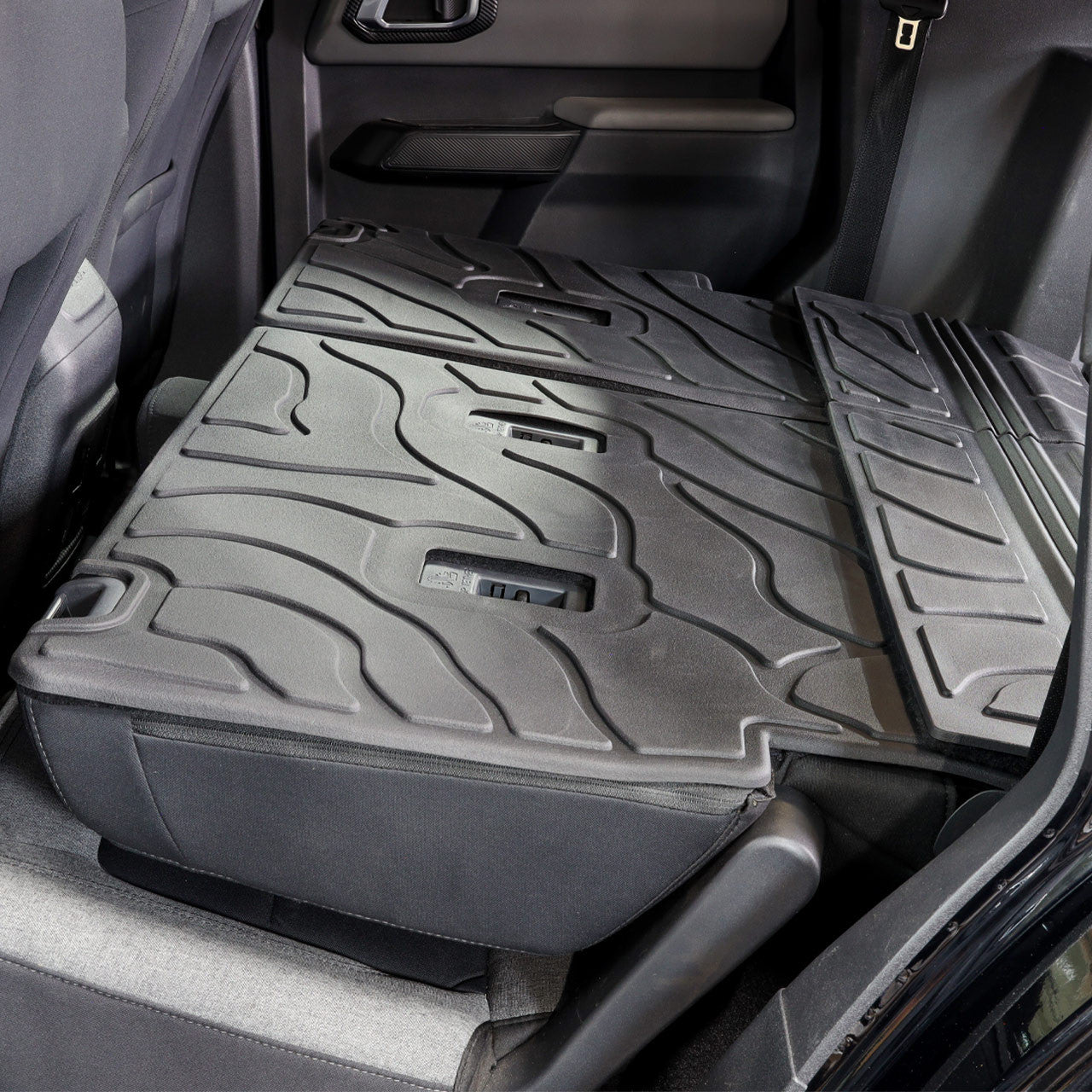 IAG I-Line TPE Terrain Pattern Molded Rear Seat Protector Mat for 2021+ Ford Bronco Four Door - Seat Down