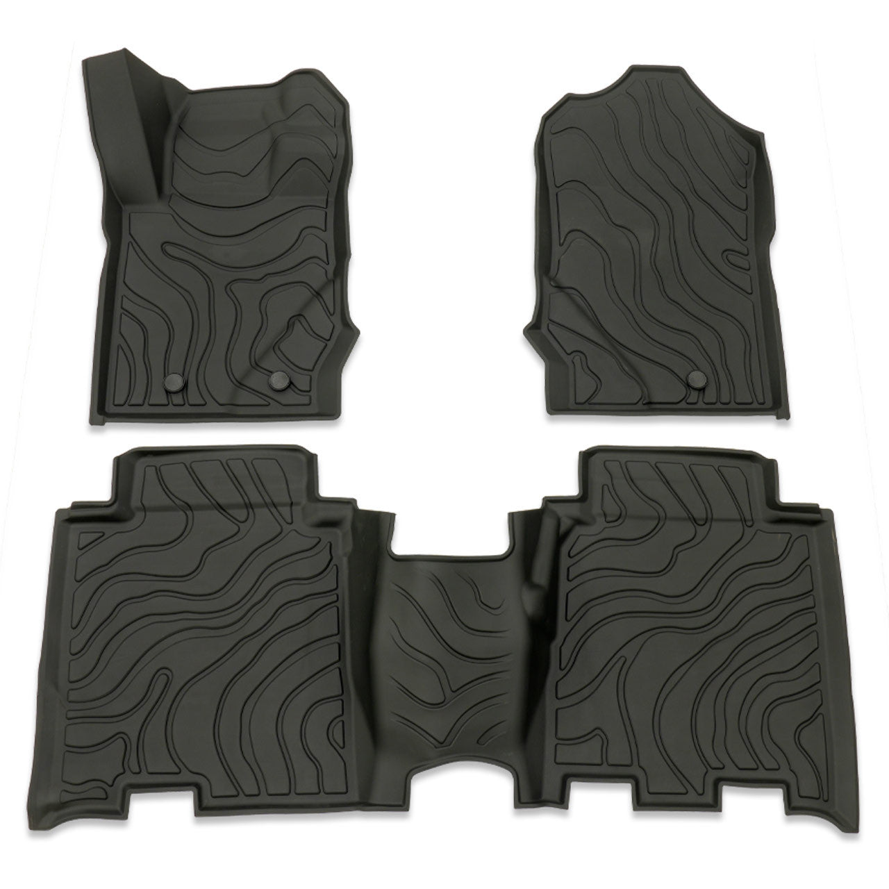 IAG I-Line TPE Terrain Pattern Molded Floor Mats for 2021+ Ford Bronco Four Door - Parts Layout
