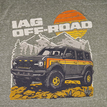 IAG Off-Road Retro Mountain Heather Green T-Shirt - Graphic Close-up